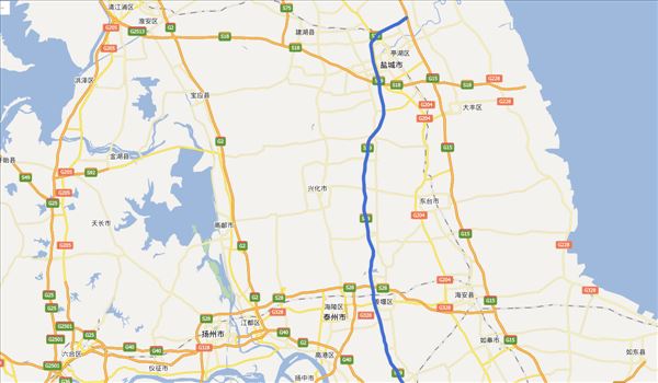 盐靖高速全程最新路线图(地图 实时路况查询)