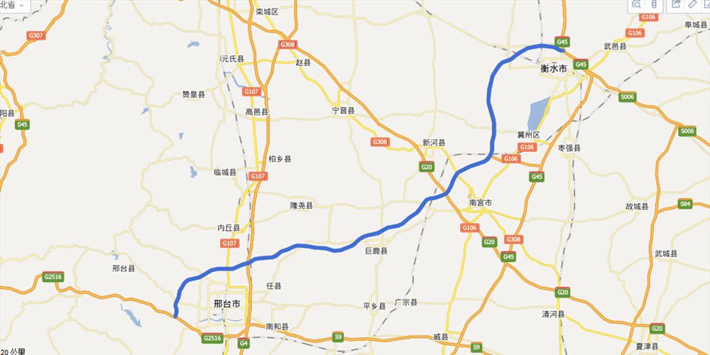 邢衡高速程路线图及实时路况(最新地图)