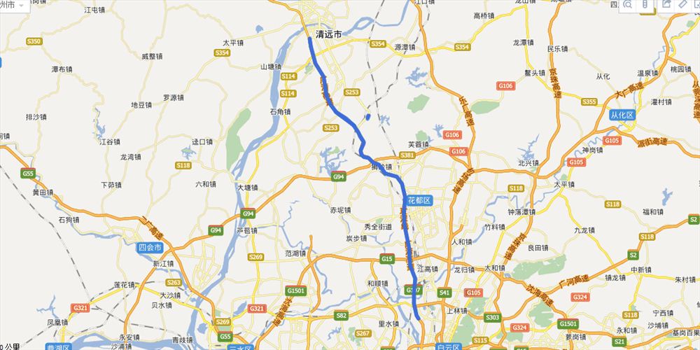 广清高速全程路线图(最新地图)及路况查询