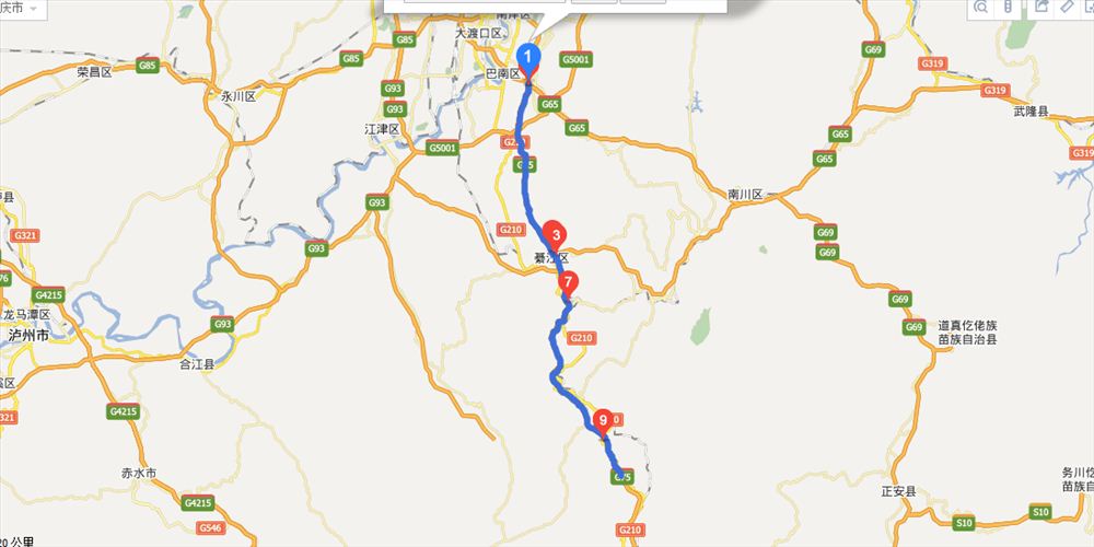 渝黔高速全程路线图及实时路况(最新地图)