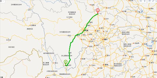 攀枝花到广元开车路线图