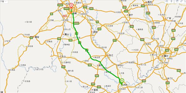 泸州到成都开车路线图