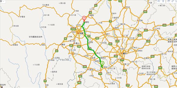泸州到德阳开车路线图