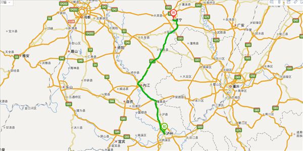泸州到遂宁开车路线图
