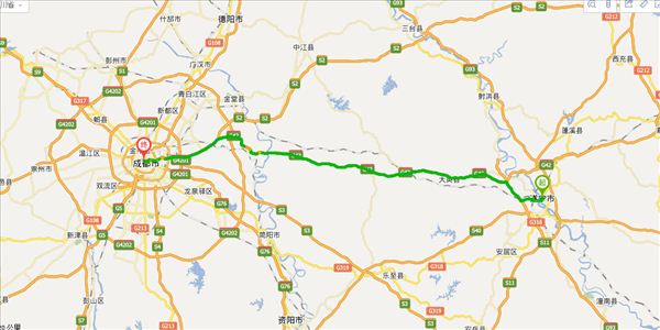 遂宁到成都开车路线图