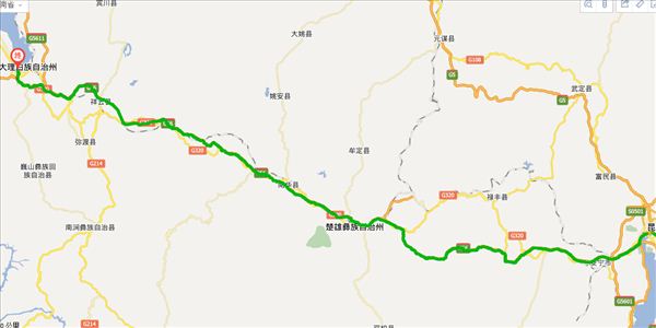 昆明到大理开车路线图