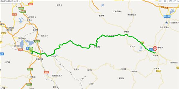 红河到文山开车路线图