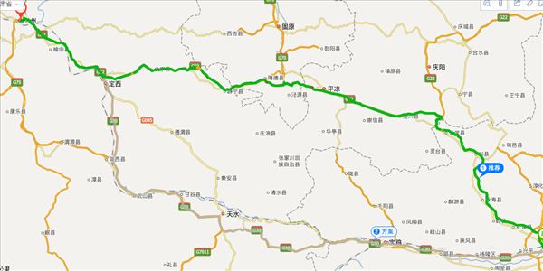 咸阳到兰州开车路线图