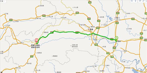 荆州到恩施开车路线图