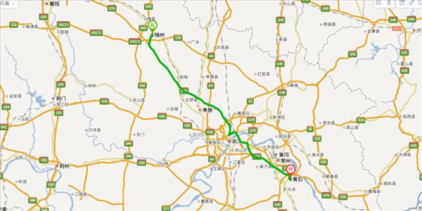 随州到黄石开车路线图