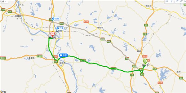 随州到襄阳开车路线图