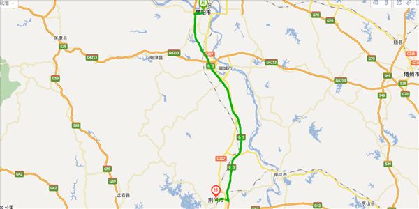 襄阳到荆门开车路线图