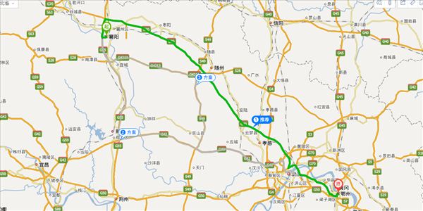襄阳到鄂州开车路线图
