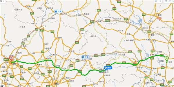 天门到成都开车路线图