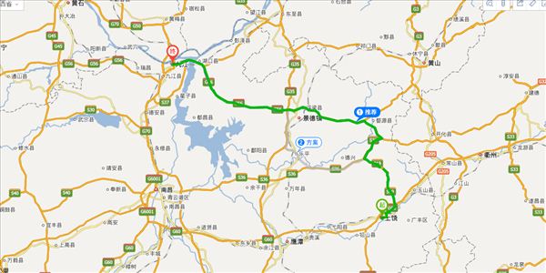 上饶到九江开车路线图