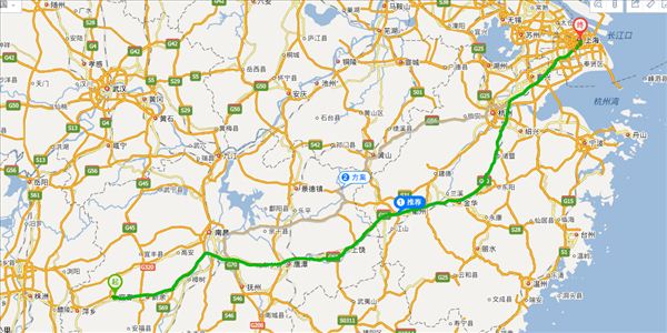 宜春到上海开车路线图