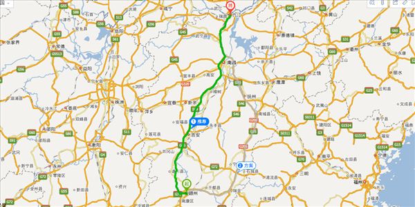 赣州到九江开车路线图