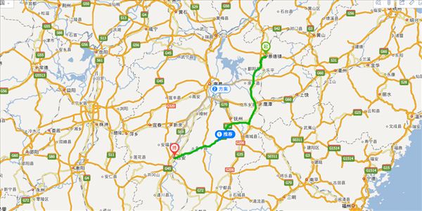 景德镇到吉安开车路线图