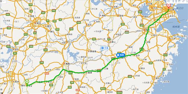 萍乡到上海开车路线图