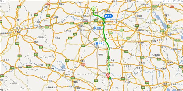 焦作到信阳开车路线图