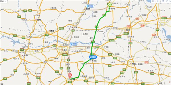 濮阳到许昌开车路线图