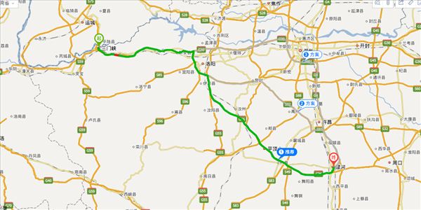 三门峡到漯河开车路线图