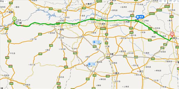 三门峡到商丘开车路线图