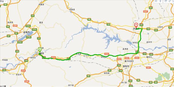 三门峡到济源开车路线图