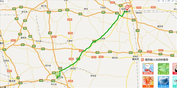 周口到商丘开车路线图