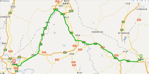 贺州到柳州开车路线图
