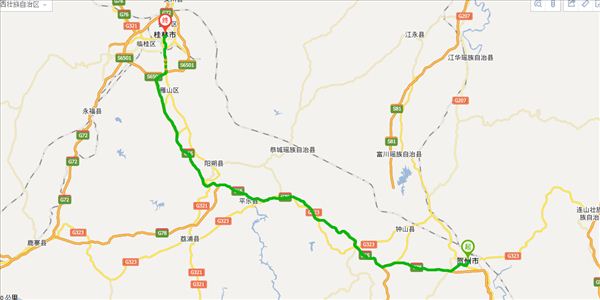 贺州到桂林开车路线图