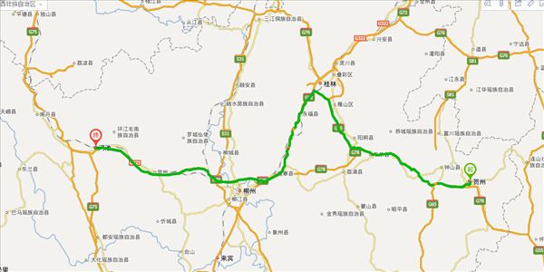 贺州到河池开车路线图