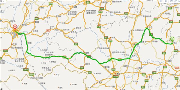 贺州到昆明开车路线图