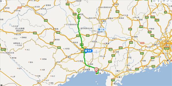 河池到北海开车路线图