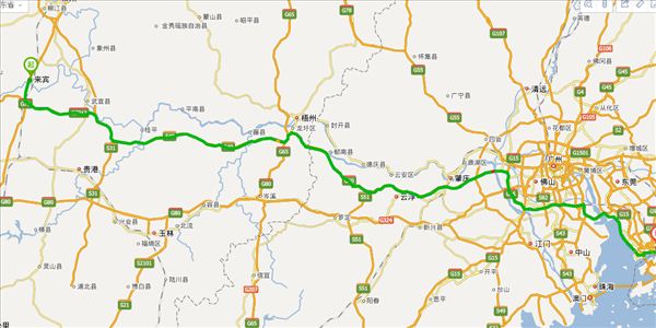 来宾到深圳开车路线图