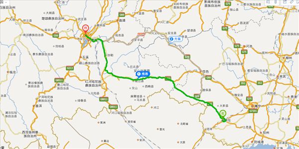 崇左到昆明开车路线图