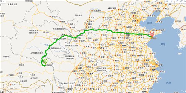 昌都到青岛开车路线图