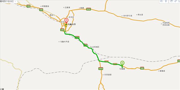 吐鲁番到乌鲁木齐开车路线图