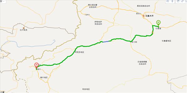 吐鲁番到喀什开车路线图