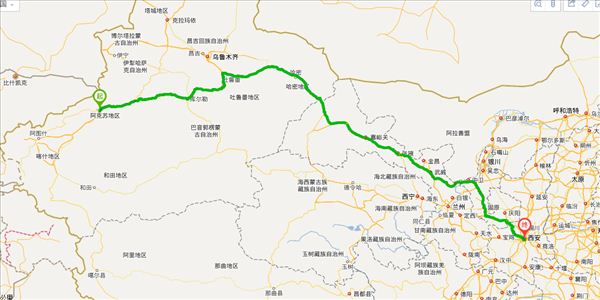 阿克苏到西安开车路线图