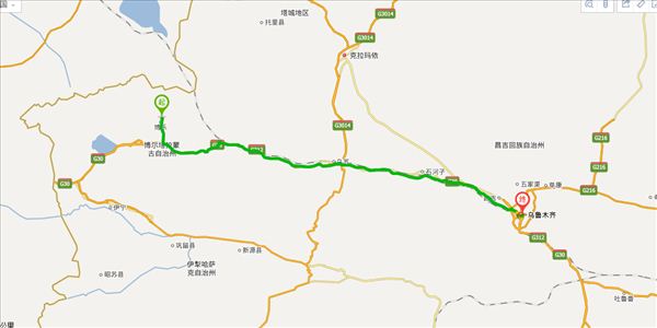 博尔塔拉蒙古自治州到乌鲁木齐开车路线图