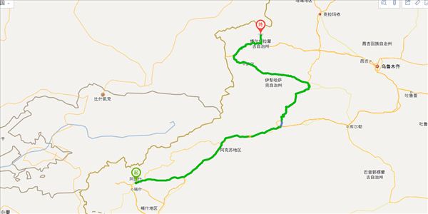 克孜勒苏柯尔克孜自治州到博尔塔拉蒙古自治州开车路线图